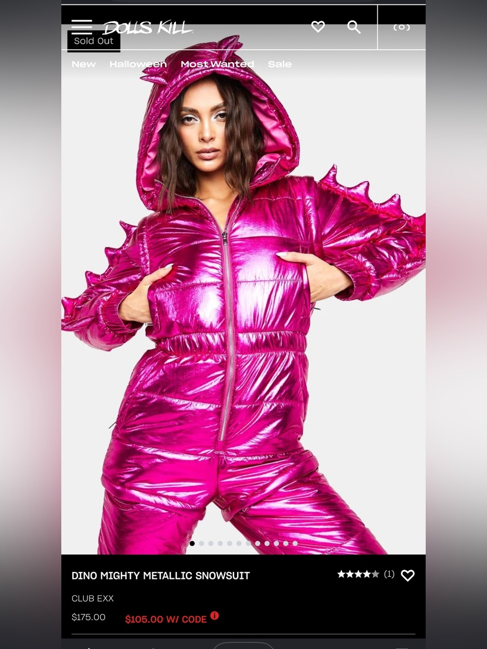 CLUB EXX Dino Metallic Puffer snowsuit